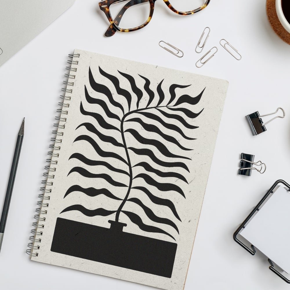 Bloc-notes A5 en herbe à éléphant à reliure spirale