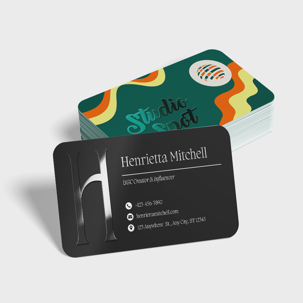 Cartes de visite en PVC avec finitions exclusives