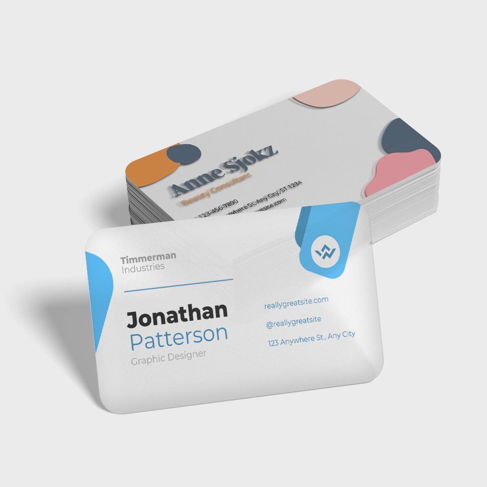 Cartes de visite PVC transparent