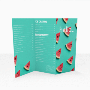 Cartes de menu à pli accordéon