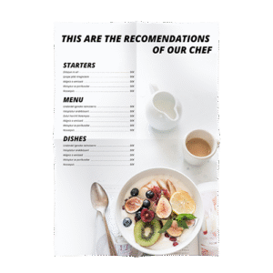 Cartes de menu à pli croisé