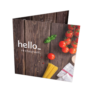 Cartes de menu un pli